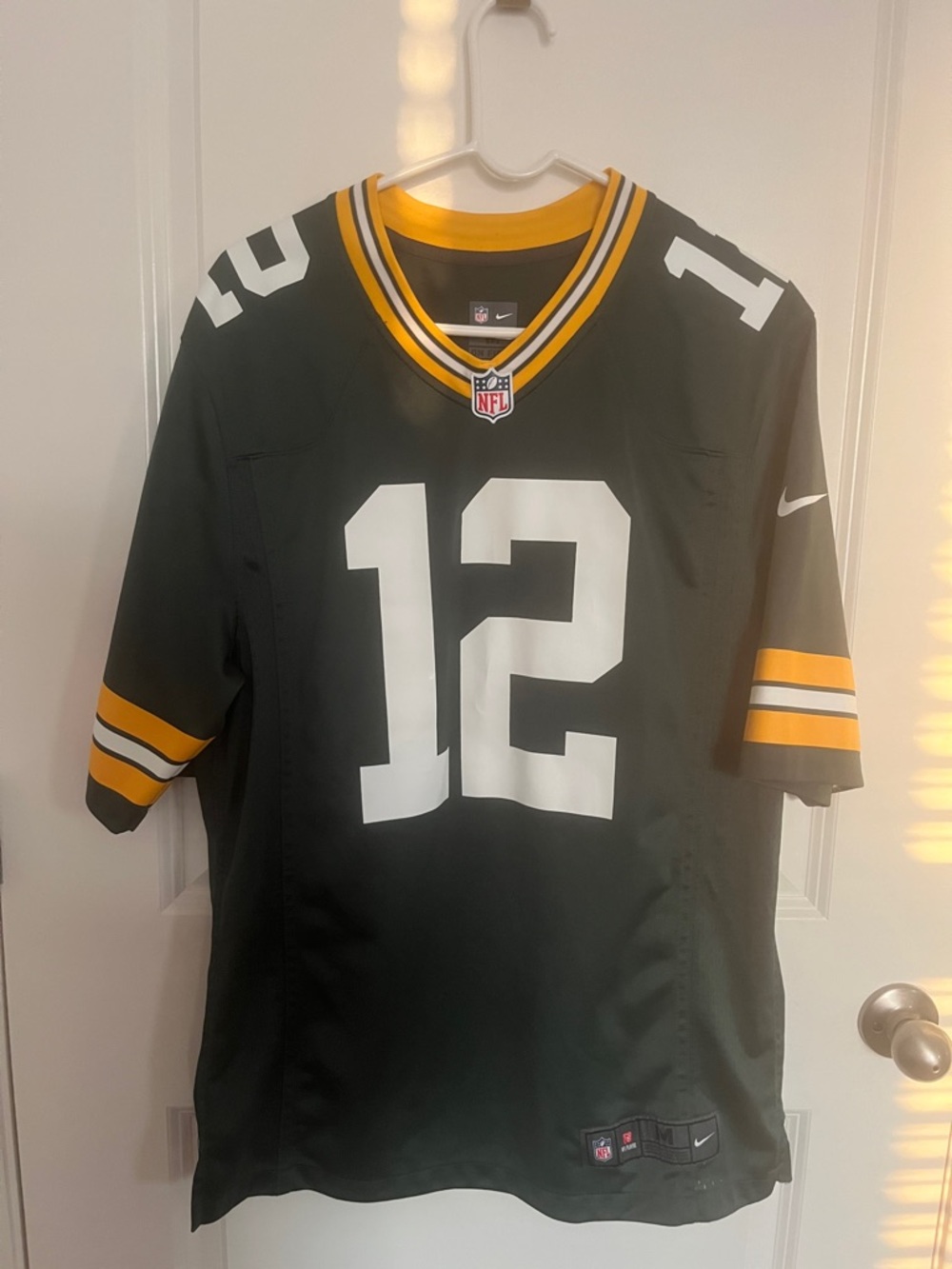 Nike Green #12 Rodger’s Football Jersey with Gold Accents (Green Bay Packers)